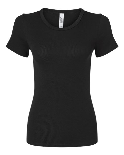 American Apparel BR2102 Women's Baby Rib Fitted Tee