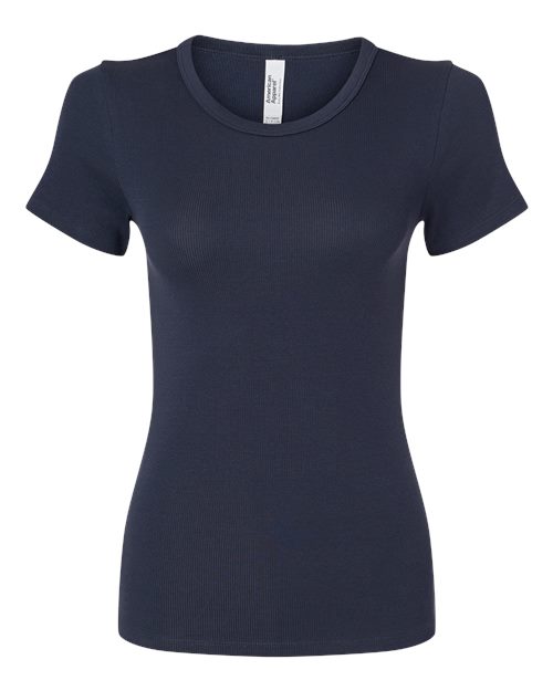 American Apparel BR2102 Women's Baby Rib Fitted Tee