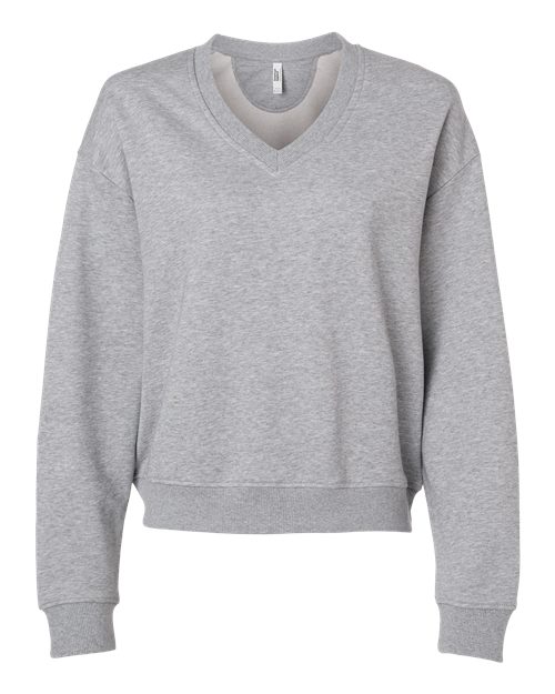 American Apparel FTV00 Women's French Terry V-Neck Sweatshirt