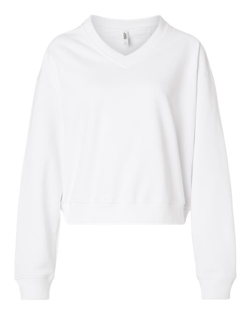American Apparel FTV00 Women's French Terry V-Neck Sweatshirt