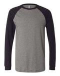 BELLA + CANVAS 3000 Men's Long Sleeve Jersey Baseball Tee