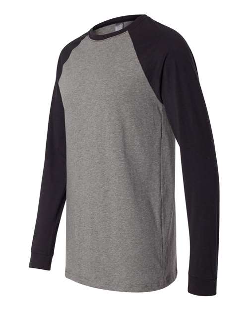 BELLA + CANVAS 3000 Men's Long Sleeve Jersey Baseball Tee