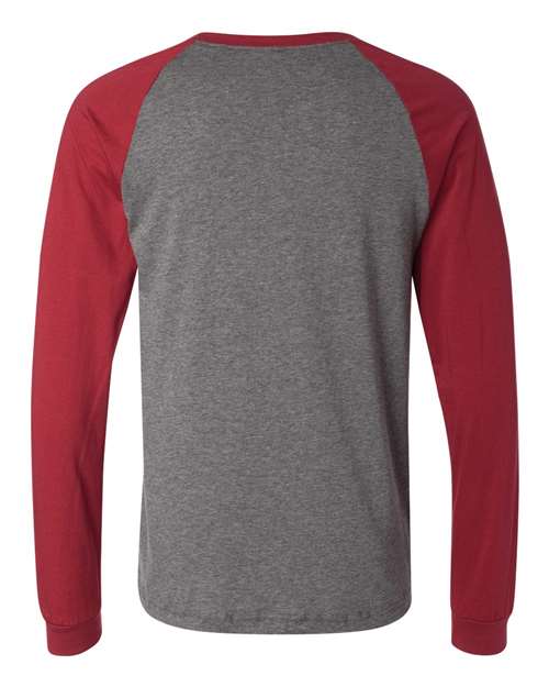 BELLA + CANVAS 3000 Men's Long Sleeve Jersey Baseball Tee