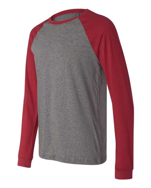 BELLA + CANVAS 3000 Men's Long Sleeve Jersey Baseball Tee