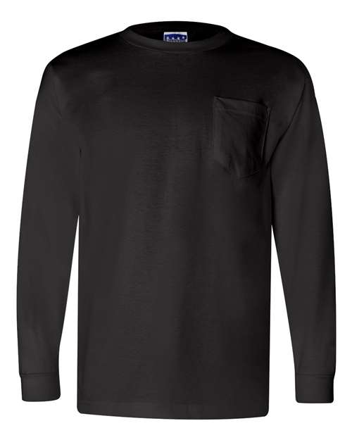 Bayside 3055 Unisex Union-Made Long Sleeve Pocket T-Shirt