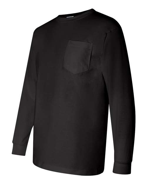 Bayside 3055 Unisex Union-Made Long Sleeve Pocket T-Shirt