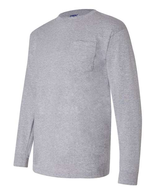 Bayside 3055 Unisex Union-Made Long Sleeve Pocket T-Shirt