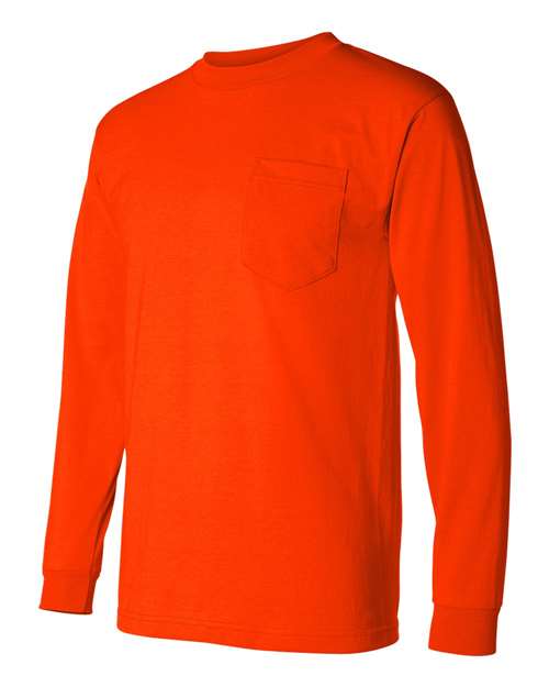 Bayside 1730 Unisex USA-Made 50/50 Long Sleeve Pocket T-Shirt