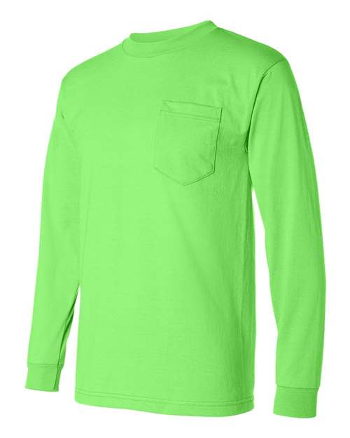 Bayside 1730 Unisex USA-Made 50/50 Long Sleeve Pocket T-Shirt