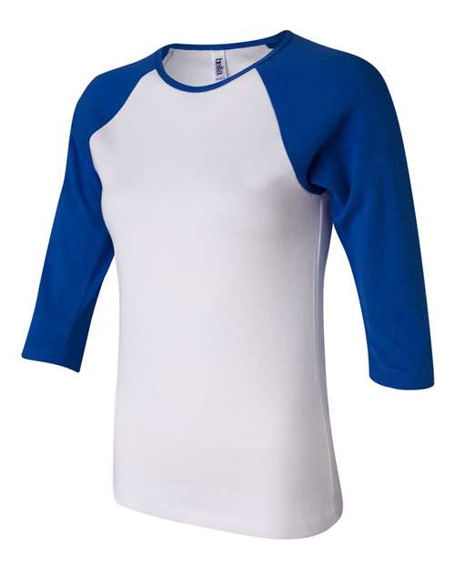 BELLA + CANVAS 2000 Women’s 1X1 Baby Rib Raglan Three-Quarter Sleeve Tee