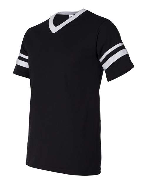 Augusta Sportswear 360 V-Neck Jersey with Striped Sleeves