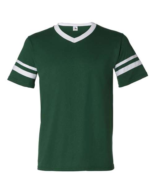Augusta Sportswear 360 V-Neck Jersey with Striped Sleeves