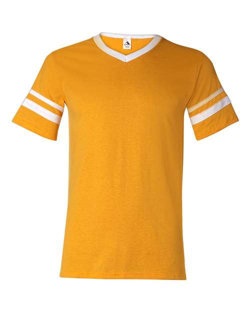 Augusta Sportswear 360 V-Neck Jersey with Striped Sleeves