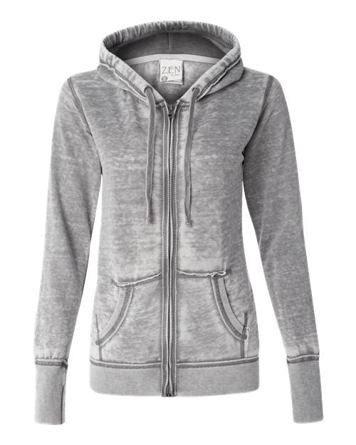 J. America 8913 Women's Zen Fleece Full-Zip Hooded Sweatshirt
