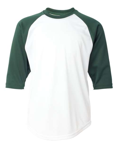 Badger 2133 Youth B-Core Three-Quarter Sleeve Baseball T-Shirt