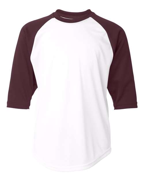 Badger 2133 Youth B-Core Three-Quarter Sleeve Baseball T-Shirt