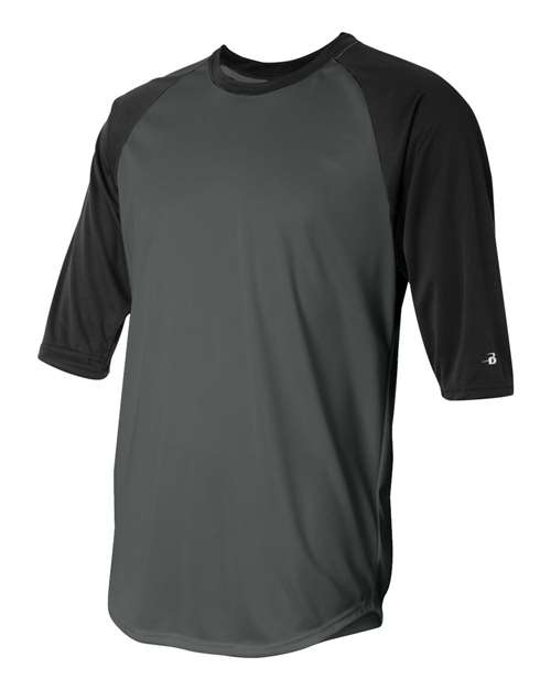 Badger 4133 Men's B-Core Three-Quarter Sleeve Baseball T-Shirt
