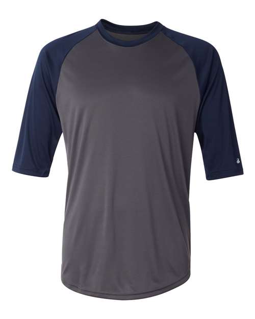 Badger 4133 Men's B-Core Three-Quarter Sleeve Baseball T-Shirt