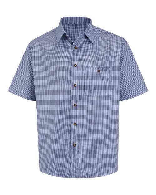 Red Kap SP84 Men's Mini-Plaid Uniform Short Sleeve Shirt