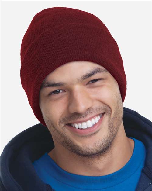 Bayside 3825 USA-Made 12'' Knit Cuffed Beanie