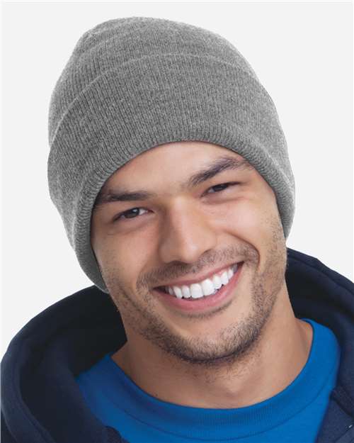 Bayside 3825 USA-Made 12'' Knit Cuffed Beanie