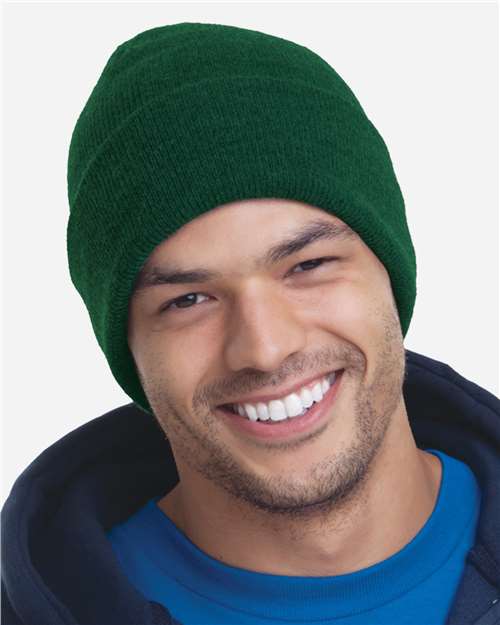 Bayside 3825 USA-Made 12'' Knit Cuffed Beanie
