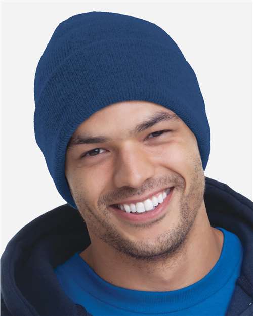 Bayside 3825 USA-Made 12'' Knit Cuffed Beanie
