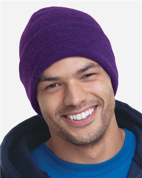 Bayside 3825 USA-Made 12'' Knit Cuffed Beanie