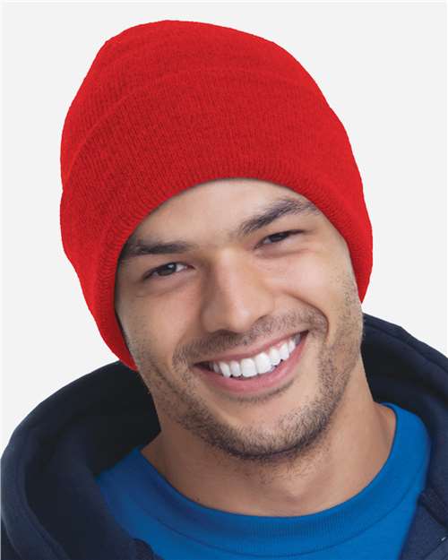Bayside 3825 USA-Made 12'' Knit Cuffed Beanie