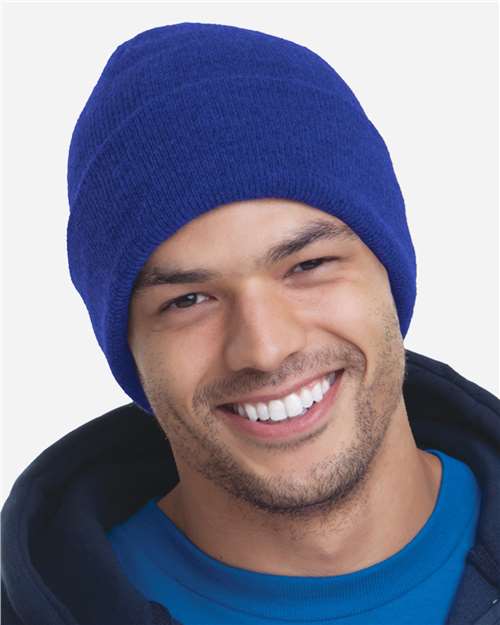 Bayside 3825 USA-Made 12'' Knit Cuffed Beanie
