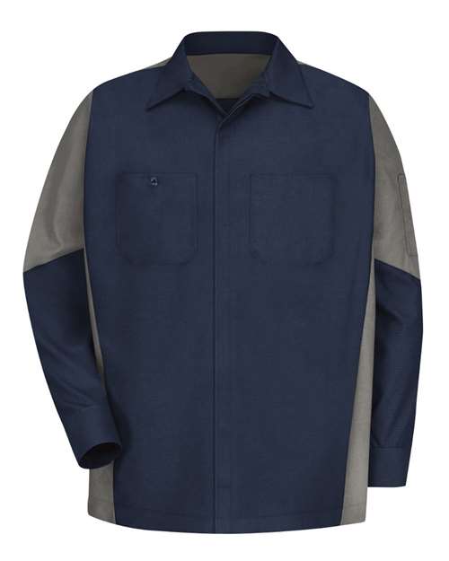 Red Kap SY10 Men's Long Sleeve Automotive Crew Shirt