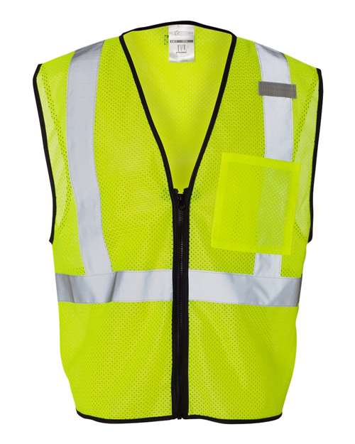 Kishigo 1519-1520 Unisex Single Pocket Zipper Mesh Class 2 Vest