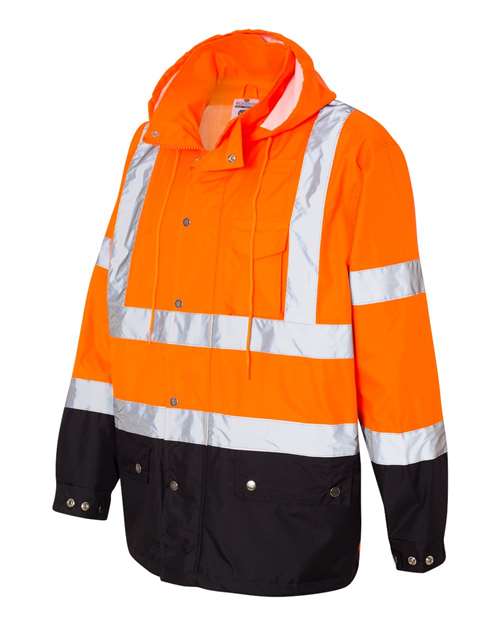 Kishigo RWJ102-103 Unisex Storm Cover Waterproof Rain Jacket