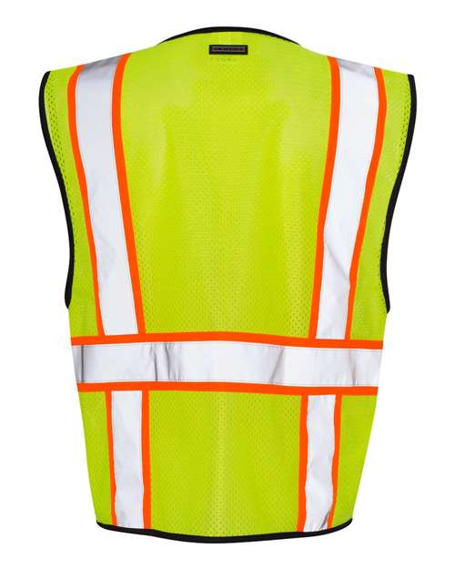 Kishigo 1527-1528 Unisex Economy Contrasting Vest with Zippered Front