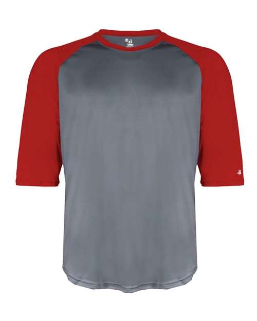 Badger 2133 Youth B-Core Three-Quarter Sleeve Baseball T-Shirt