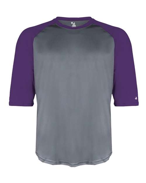 Badger 2133 Youth B-Core Three-Quarter Sleeve Baseball T-Shirt