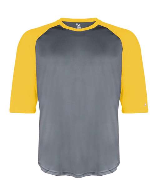 Badger 4133 Men's B-Core Three-Quarter Sleeve Baseball T-Shirt