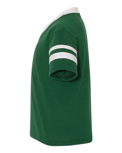 Augusta Sportswear 361 Youth V-Neck Jersey with Striped Sleeves