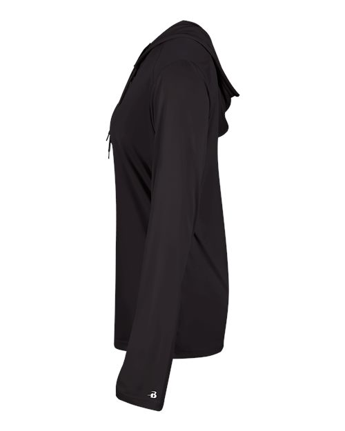 Badger 4165 Women's B-Core Hooded Long Sleeve T-Shirt
