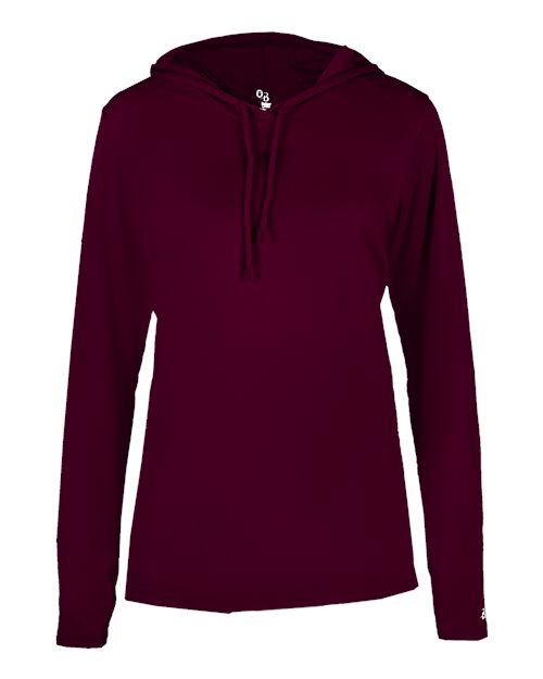 Badger 4165 Women's B-Core Hooded Long Sleeve T-Shirt