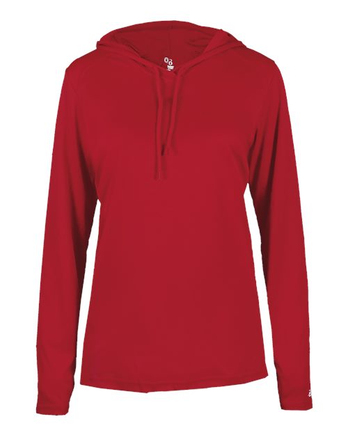 Badger 4165 Women's B-Core Hooded Long Sleeve T-Shirt