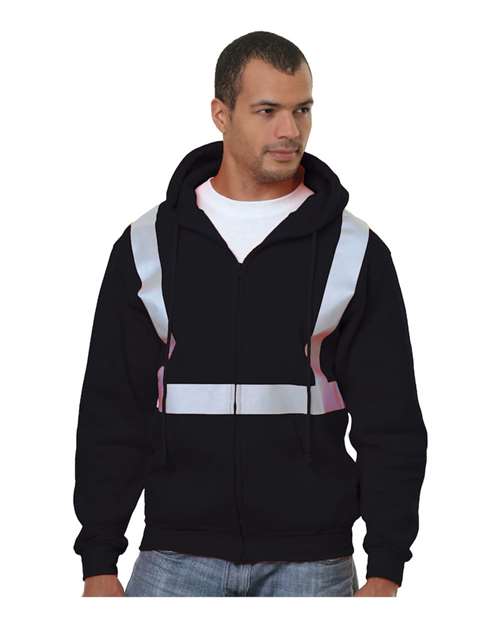 Bayside 3790 Men's USA-Made Hi-Visibility Full-Zip Hooded Sweatshirt