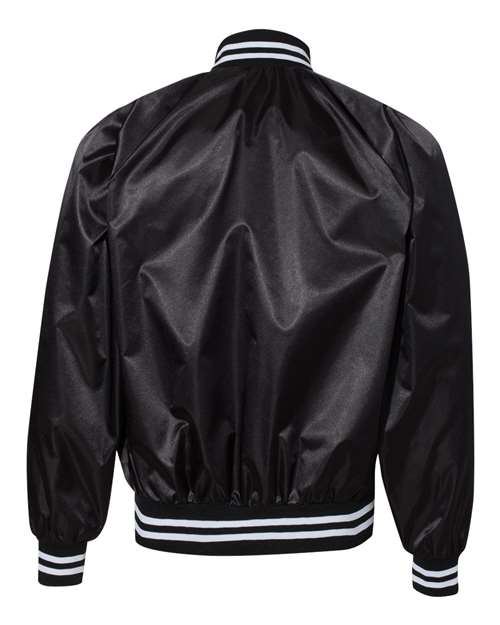 Augusta Sportswear 3610 Unisex Satin Baseball Jacket Striped Trim