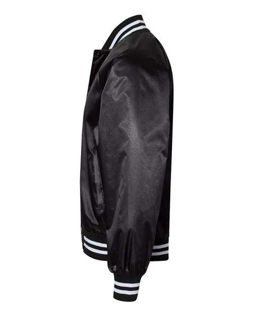 Augusta Sportswear 3610 Unisex Satin Baseball Jacket Striped Trim
