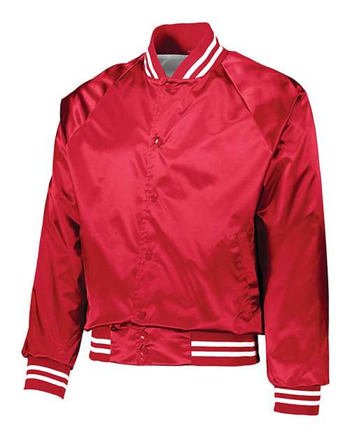 Augusta Sportswear 3610 Unisex Satin Baseball Jacket Striped Trim