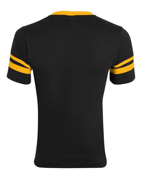 Augusta Sportswear 360 V-Neck Jersey with Striped Sleeves