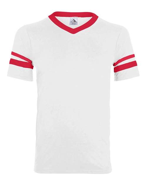 Augusta Sportswear 361 Youth V-Neck Jersey with Striped Sleeves
