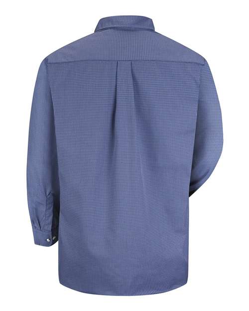 Red Kap SP74 Men's Mini-Plaid Uniform Long Sleeve Shirt