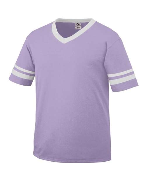 Augusta Sportswear 360 V-Neck Jersey with Striped Sleeves