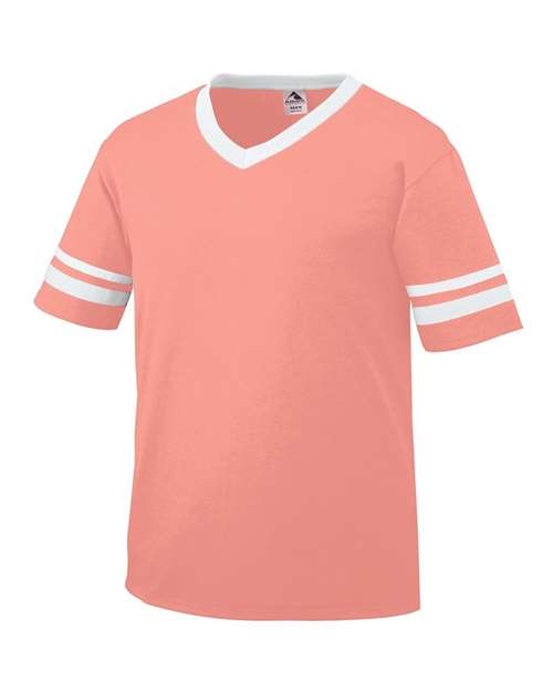 Augusta Sportswear 360 V-Neck Jersey with Striped Sleeves